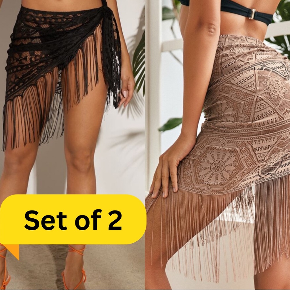 Beach Sarongs in Taupe and Black